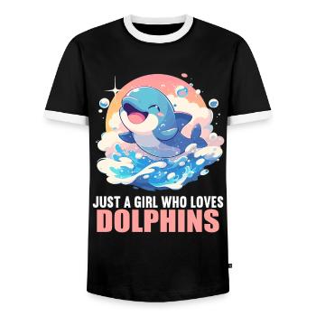 Dauphin Dauphins Dauphin - T-shirt contrasté Homme - noir/blanc - Devant - AI Model Female 172 light (172cm) & AI Model Male 178 light (178cm)