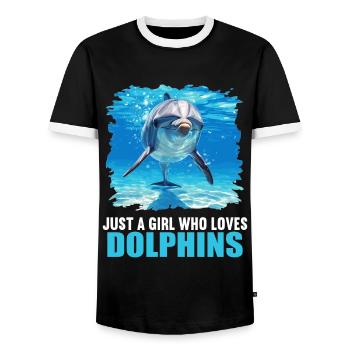 Dauphin Dauphins Dauphin - T-shirt contrasté Homme - noir/blanc - Devant - AI Model Female 172 light (172cm) & AI Model Male 178 light (178cm)