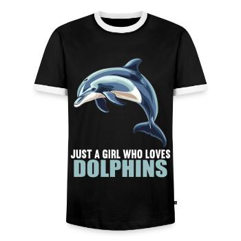 Dauphin Dauphins Dauphin - T-shirt contrasté Homme - noir/blanc - Devant - AI Model Female 172 light (172cm) & AI Model Male 178 light (178cm)
