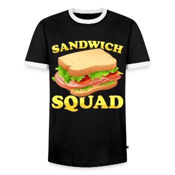 Sandwich Lovers Fast Food Lovers - Men's Ringer Shirt - black/white - Front - AI Model Female 172 light (172cm) & AI Model Male 178 light (178cm)