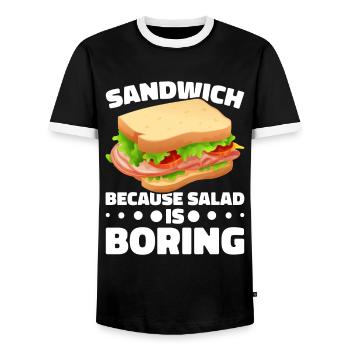 Sandwich Lovers Fast Food Lovers - Men's Ringer Shirt - black/white - Front - AI Model Female 172 light (172cm) & AI Model Male 178 light (178cm)