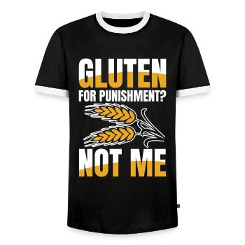 Gluten Not me für einen glutenfreien Lifestyle - Männer Kontrast-T-Shirt - Schwarz/Weiß - Vorne - AI Model Female 172 light (172cm) & AI Model Male 178 light (178cm)