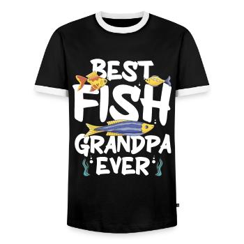 Aquarium Fish Tank Aquarist - Men's Ringer Shirt - black/white - Front - AI Model Female 172 light (172cm) & AI Model Male 178 light (178cm)