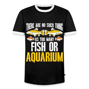 Aquarium Fish Tank Aquarist - Men's Ringer Shirt - black/white - Front - AI Model Female 172 light (172cm) & AI Model Male 178 light (178cm)