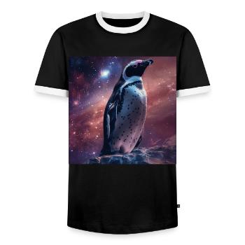 Pingouin - T-shirt contrasté Homme - noir/blanc - Devant - AI Model Female 172 light (172cm) & AI Model Male 178 light (178cm)