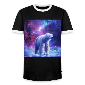 Polar bear - Men's Ringer Shirt - black/white - Front - AI Model Female 172 light (172cm) & AI Model Male 178 light (178cm)