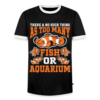 Aquarium Fish Tank Aquarist - Men's Ringer Shirt - black/white - Front - AI Model Female 172 light (172cm) & AI Model Male 178 light (178cm)