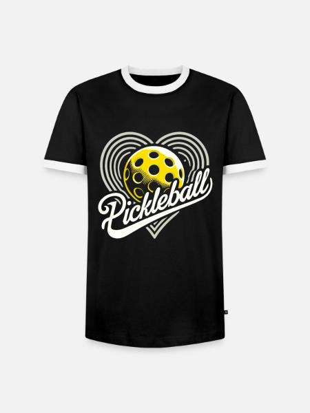 Pickleball, I Love Pickleball - Männer Kontrast-T-Shirt - Schwarz/Weiß