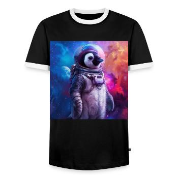Pingouin - T-shirt contrasté Homme - noir/blanc - Devant - AI Model Female 172 light (172cm) & AI Model Male 178 light (178cm)