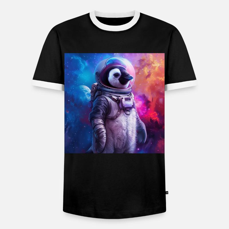 Pinguin - Männer Kontrast-T-Shirt - Schwarz/Weiß