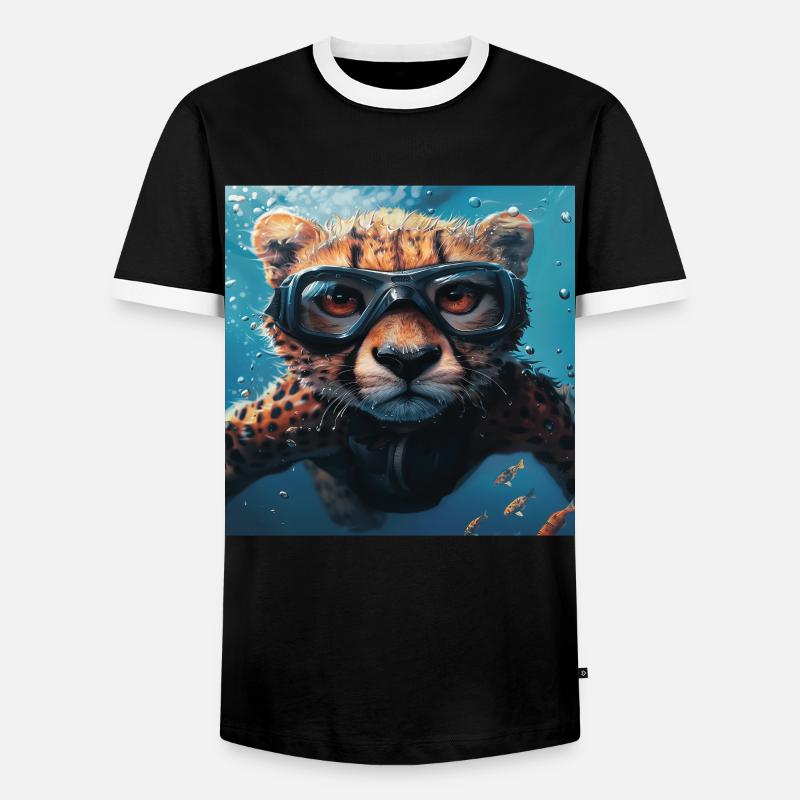 Cheetah - Men's Ringer Shirt - black/white
