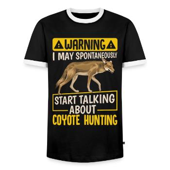 Coyote Hunter Yote - Men's Ringer Shirt - black/white - Front - AI Model Female 172 light (172cm) & AI Model Male 178 light (178cm)