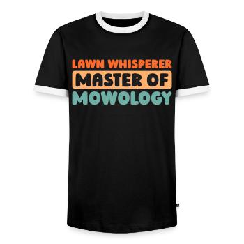 Rasenmäher Mähen - Männer Kontrast-T-Shirt - Schwarz/Weiß - Vorne - AI Model Female 172 light (172cm) & AI Model Male 178 light (178cm)