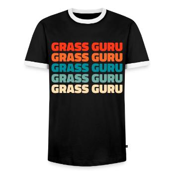 Rasenmäher Mähen - Männer Kontrast-T-Shirt - Schwarz/Weiß - Vorne - AI Model Female 172 light (172cm) & AI Model Male 178 light (178cm)