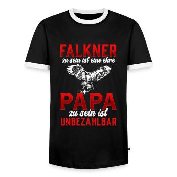 Falkner zu sein Beizjagd Falknerei - Männer Kontrast-T-Shirt - Schwarz/Weiß - Vorne - AI Model Female 172 light (172cm) & AI Model Male 178 light (178cm)