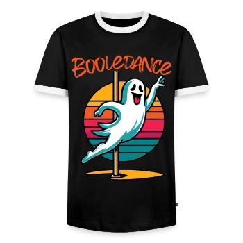 Danse booléenne drôle disant Pole Dance Ghost - T-shirt contrasté Homme - noir/blanc - Devant - AI Model Female 172 light (172cm) & AI Model Male 178 light (178cm)