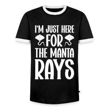 Mantarochen Liebhaber Meerestier Teufelsrochen - Männer Kontrast-T-Shirt - Schwarz/Weiß - Vorne - AI Model Female 172 light (172cm) & AI Model Male 178 light (178cm)