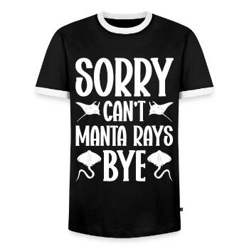 Raie manta Amoureux Créature Mer Diable Raie - T-shirt contrasté Homme - noir/blanc - Devant - AI Model Female 172 light (172cm) & AI Model Male 178 light (178cm)