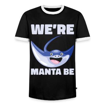 Mantarochen Liebhaber Meerestier Teufelsrochen - Männer Kontrast-T-Shirt - Schwarz/Weiß - Vorne - AI Model Female 172 light (172cm) & AI Model Male 178 light (178cm)