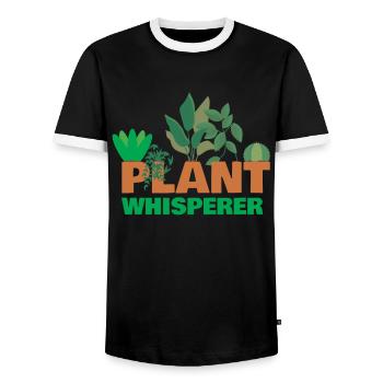 Plante Whisperer Plants Plante en pot - T-shirt contrasté Homme - noir/blanc - Devant - AI Model Female 172 light (172cm) & AI Model Male 178 light (178cm)