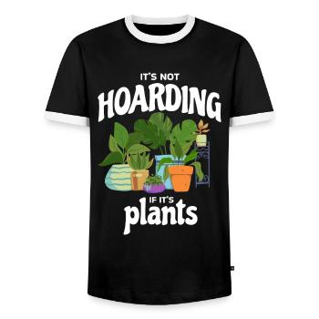 It's Not Hoarding If It's Plants Plant - Men's Ringer Shirt - black/white - Front - AI Model Female 172 light (172cm) & AI Model Male 178 light (178cm)