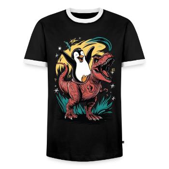 Pingouin - T-shirt contrasté Homme - noir/blanc - Devant - AI Model Female 172 light (172cm) & AI Model Male 178 light (178cm)