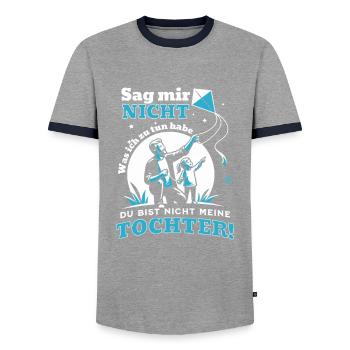 Papa und Tochter - Vater Sprüche für Vaterliebe - Männer Kontrast-T-Shirt - Grau/Navy  - Vorne - AI Model Female 172 light (172cm) & AI Model Male 178 light (178cm)