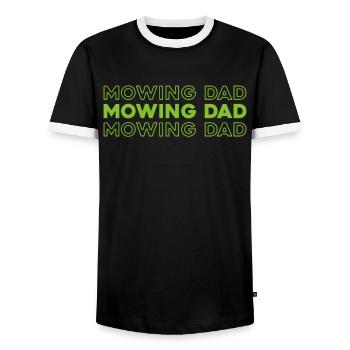 Lawn mower mowing - Men's Ringer Shirt - black/white - Front - AI Model Female 172 light (172cm) & AI Model Male 178 light (178cm)