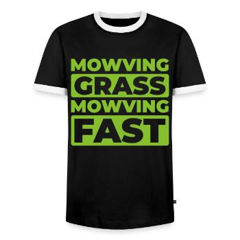 Rasenmäher Mähen - Männer Kontrast-T-Shirt - Schwarz/Weiß - Vorne - AI Model Female 172 light (172cm) & AI Model Male 178 light (178cm)