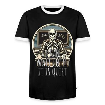 Drôle Enseignant Halloween Sarcasme Dire Design - T-shirt contrasté Homme - noir/blanc - Devant - AI Model Female 172 light (172cm) & AI Model Male 178 light (178cm)