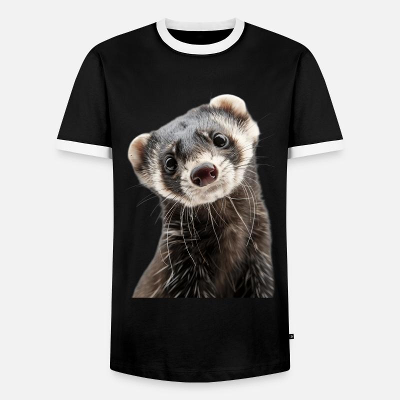 Frettchen - Männer Kontrast-T-Shirt - Schwarz/Weiß