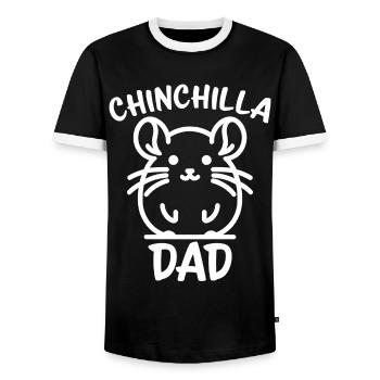 Chinchilla disant papa drôle Chinchilla cadeau - T-shirt contrasté Homme - noir/blanc - Devant - AI Model Female 172 light (172cm) & AI Model Male 178 light (178cm)