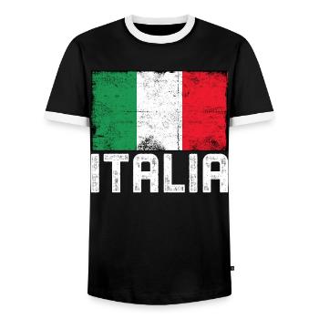 Italia - T-shirt contrasté Homme - noir/blanc - Devant - AI Model Female 172 light (172cm) & AI Model Male 178 light (178cm)