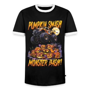 Monster Truck Halloween Citrouille Smash Monster Bash - T-shirt contrasté Homme - noir/blanc - Devant - AI Model Female 172 light (172cm) & AI Model Male 178 light (178cm)