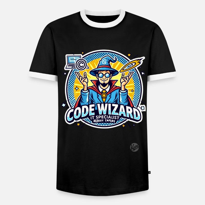 Code-Zauberer Neustart-Spezialist IT-Experte - Männer Kontrast-T-Shirt - Schwarz/Weiß