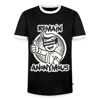Daumen hoch für Anonymität Retro Cartoon Junge - Männer Kontrast-T-Shirt - Schwarz/Weiß - Vorne - AI Model Female 172 light (172cm) & AI Model Male 178 light (178cm)