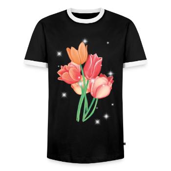 Fleurs Jardin de fleurs Jardinier Jardinier amateur - T-shirt contrasté Homme - noir/blanc - Devant - AI Model Female 172 light (172cm) & AI Model Male 178 light (178cm)
