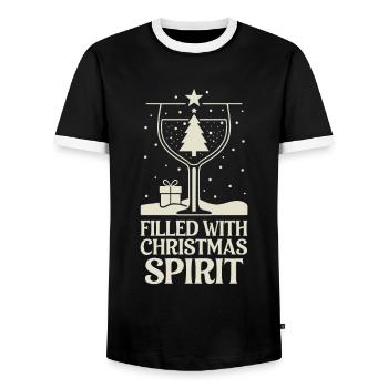 Rempli de lettrage de l’ de Noël avec - T-shirt contrasté Homme - noir/blanc - Devant - AI Model Female 172 light (172cm) & AI Model Male 178 light (178cm)