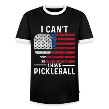 Pickleball Pickleballer USA Dink Paddle hobby - T-shirt contrasté Homme - noir/blanc - Devant - AI Model Female 172 light (172cm) & AI Model Male 178 light (178cm)