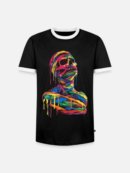 Mummy Halloween Pop Art - Men's Ringer Shirt - black/white