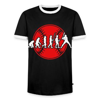 Baseball Sport Baseballspieler Pitcher Catcher USA - Männer Kontrast-T-Shirt - Schwarz/Weiß - Vorne - AI Model Female 172 light (172cm) & AI Model Male 178 light (178cm)
