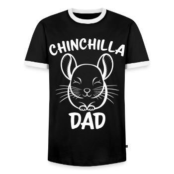 Chinchilla disant papa drôle Chinchilla cadeau - T-shirt contrasté Homme - noir/blanc - Devant - AI Model Female 172 light (172cm) & AI Model Male 178 light (178cm)