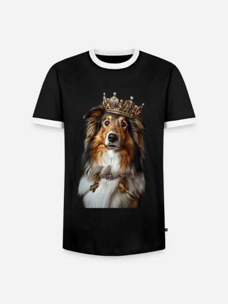 Shetland Sheepdog - Männer Kontrast-T-Shirt - Schwarz/Weiß