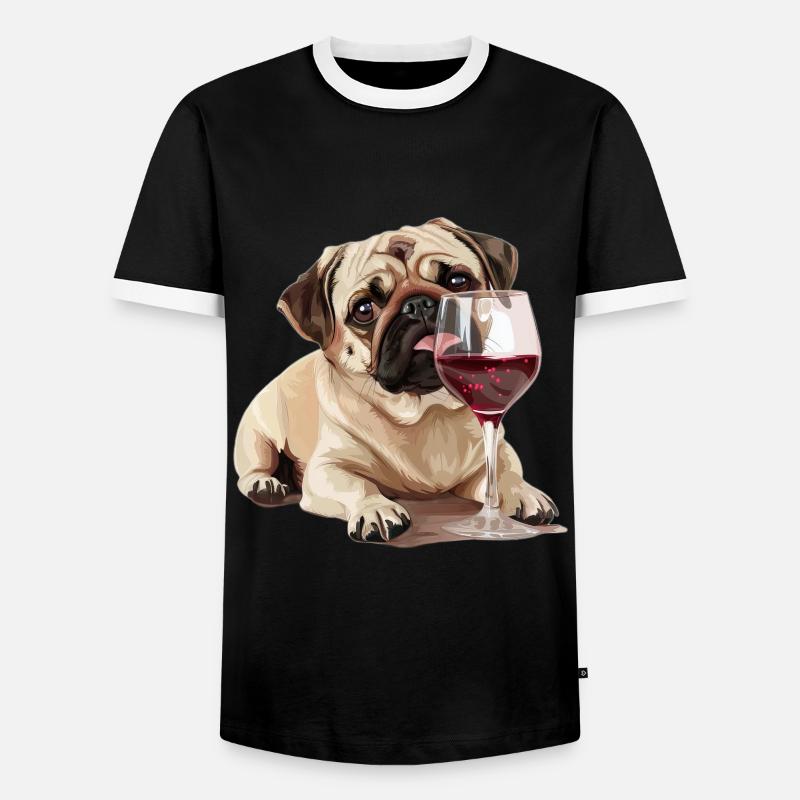 Pug - Men's Ringer Shirt - black/white