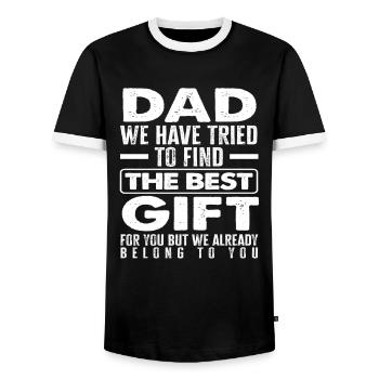 Dad We Have Tried To Find The Best Gift - Männer Kontrast-T-Shirt - Schwarz/Weiß - Vorne - AI Model Female 172 light (172cm) & AI Model Male 178 light (178cm)