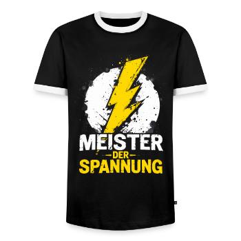 Elektriker Elektromeister Elektroniker Meister - Männer Kontrast-T-Shirt - Schwarz/Weiß - Vorne - AI Model Female 172 light (172cm) & AI Model Male 178 light (178cm)
