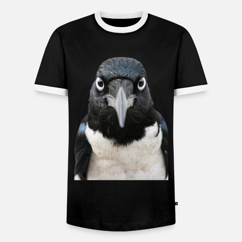 Magpie - Men's Ringer Shirt - black/white