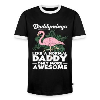 Daddymingo Like A Normal Daddy Only More Awesome - Men's Ringer Shirt - black/white - Front - AI Model Female 172 light (172cm) & AI Model Male 178 light (178cm)