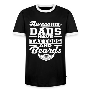 Großartige Väter Haben Tattoos Und Bärte - Männer Kontrast-T-Shirt - Schwarz/Weiß - Vorne - AI Model Female 172 light (172cm) & AI Model Male 178 light (178cm)