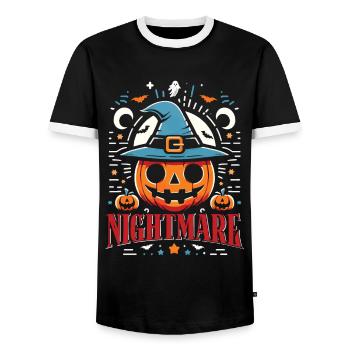 Halloween Costume Kids NIGHTMARE Funny - Men's Ringer Shirt - black/white - Front - AI Model Female 172 light (172cm) & AI Model Male 178 light (178cm)